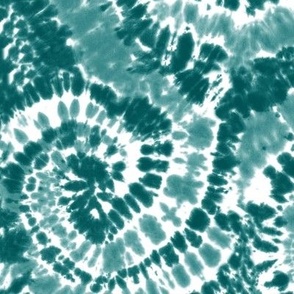 Teal Tie Dye Fabric, Wallpaper and Home Decor