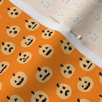 SMALL - pumpkin halloween cute fabric  jack-o'-lantern orange