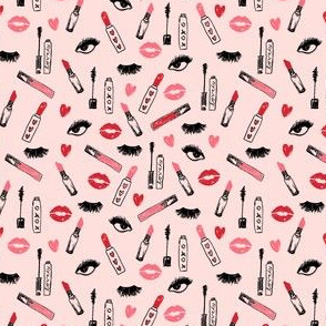 TINY - makeup lipstick eyelashes beauty fabric valentines day pink