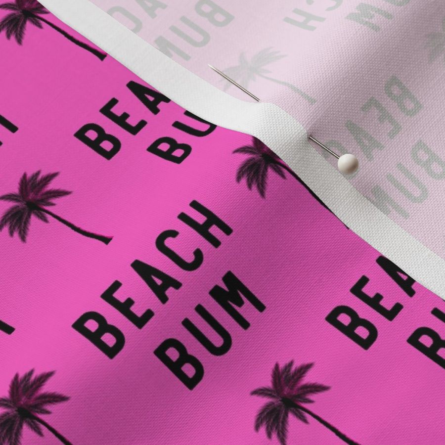 (small scale) beach bum - black on pink - LAD19BS