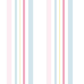Apple blossom stripes .  Part of the coordinated collection “Watercolor and Stripes”.