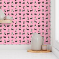 bearded collie dog fabric - collie dog fabric, bearded collie fabric, dogs fabric, simple dog fabric -  pink