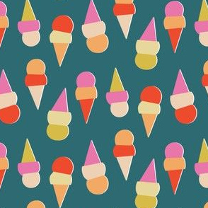 Abstract Ice Cream Cones - Blue