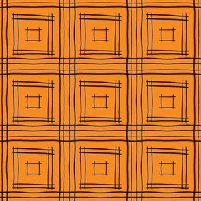 Hand-Drawn Squares in Orange and Black