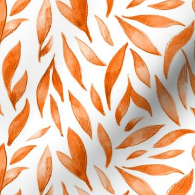 Watercolor Leaves - Orange 