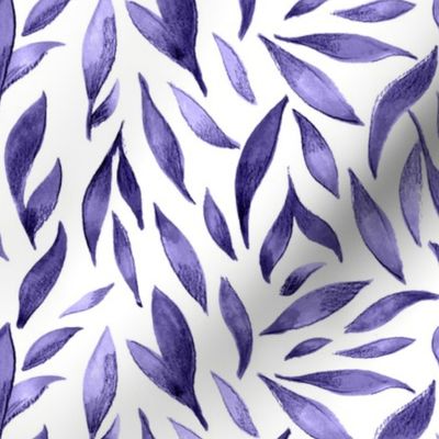 Watercolor Leaves - Purple