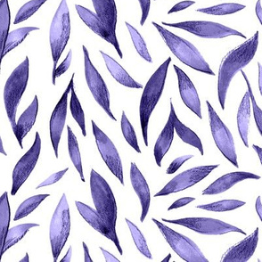 Watercolor Leaves - Purple