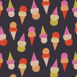 Abstract Ice Cream Cones - Brown