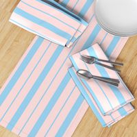 Pink and Blue Café Stripe Vertical Pattern