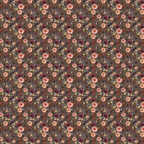 1" Boone Fall Florals - Brown 