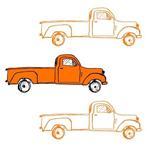 10" Orange Vintage Trucks