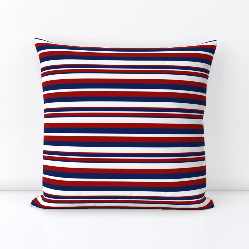 Horizontal Blue Red and White Stripes