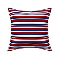 Horizontal Blue Red and White Stripes