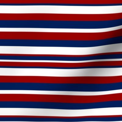 Horizontal Blue Red and White Stripes