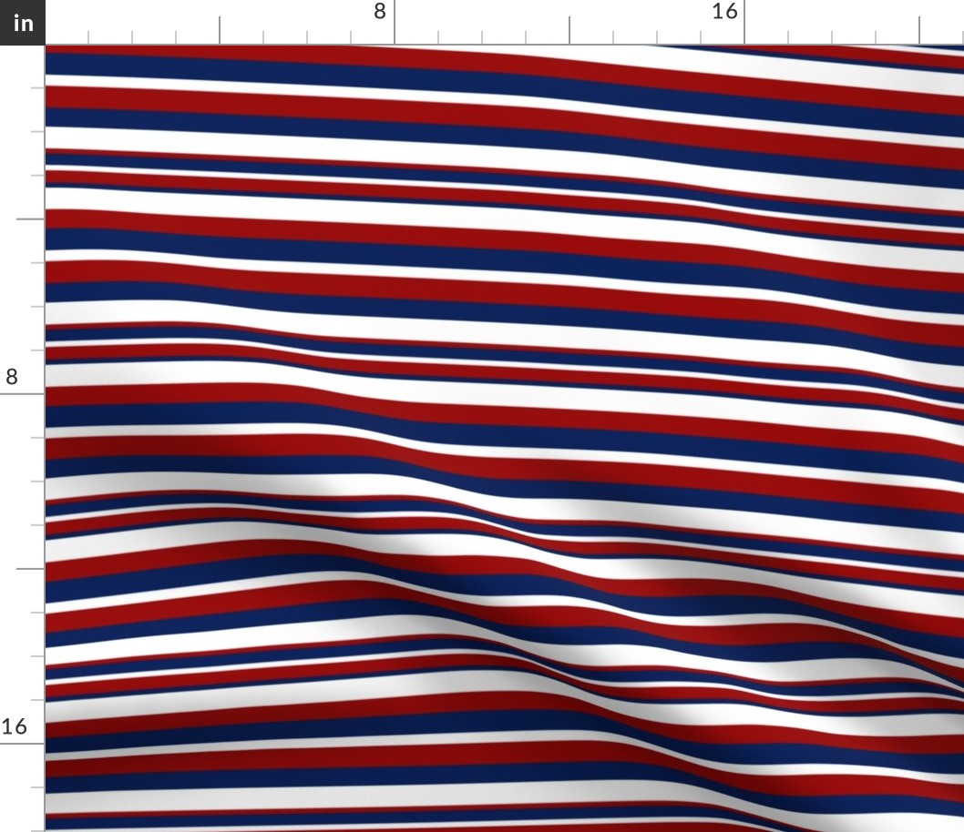 Horizontal Blue Red and White Stripes