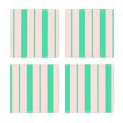 Pink and Mint Green Café Stripe Vertical Pattern