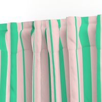 Pink and Mint Green Café Stripe Vertical Pattern