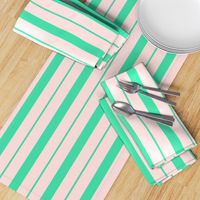 Pink and Mint Green Café Stripe Vertical Pattern