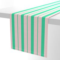 Pink and Mint Green Café Stripe Vertical Pattern