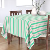 Pink and Mint Green Café Stripe Vertical Pattern