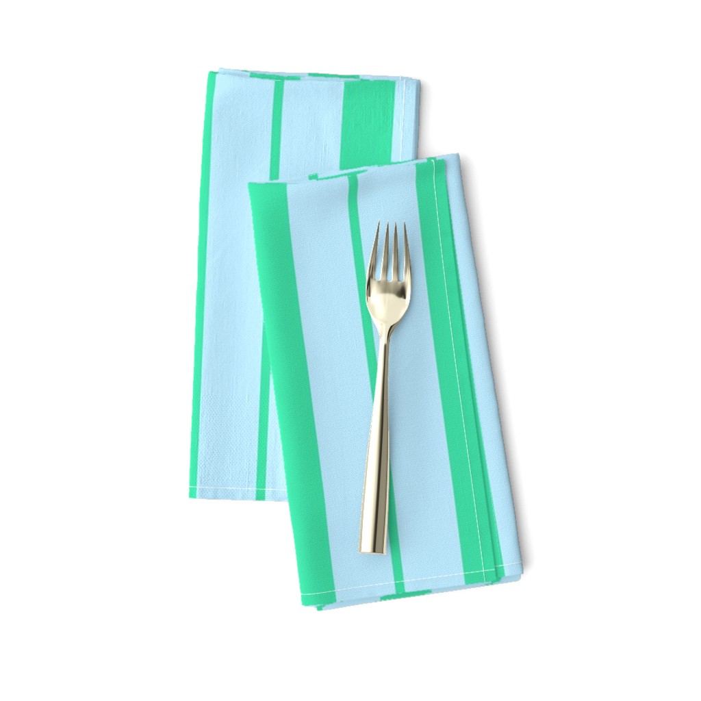 Blue and Mint Green Café Stripe Vertical Pattern