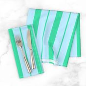 Blue and Mint Green Café Stripe Vertical Pattern