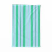 Blue and Mint Green Café Stripe Vertical Pattern