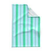 Blue and Mint Green Café Stripe Vertical Pattern