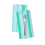 Blue and Mint Green Café Stripe Vertical Pattern