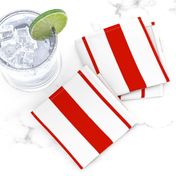 Red and White Café Stripe Vertical Pattern