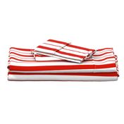 Red and White Café Stripe Vertical Pattern