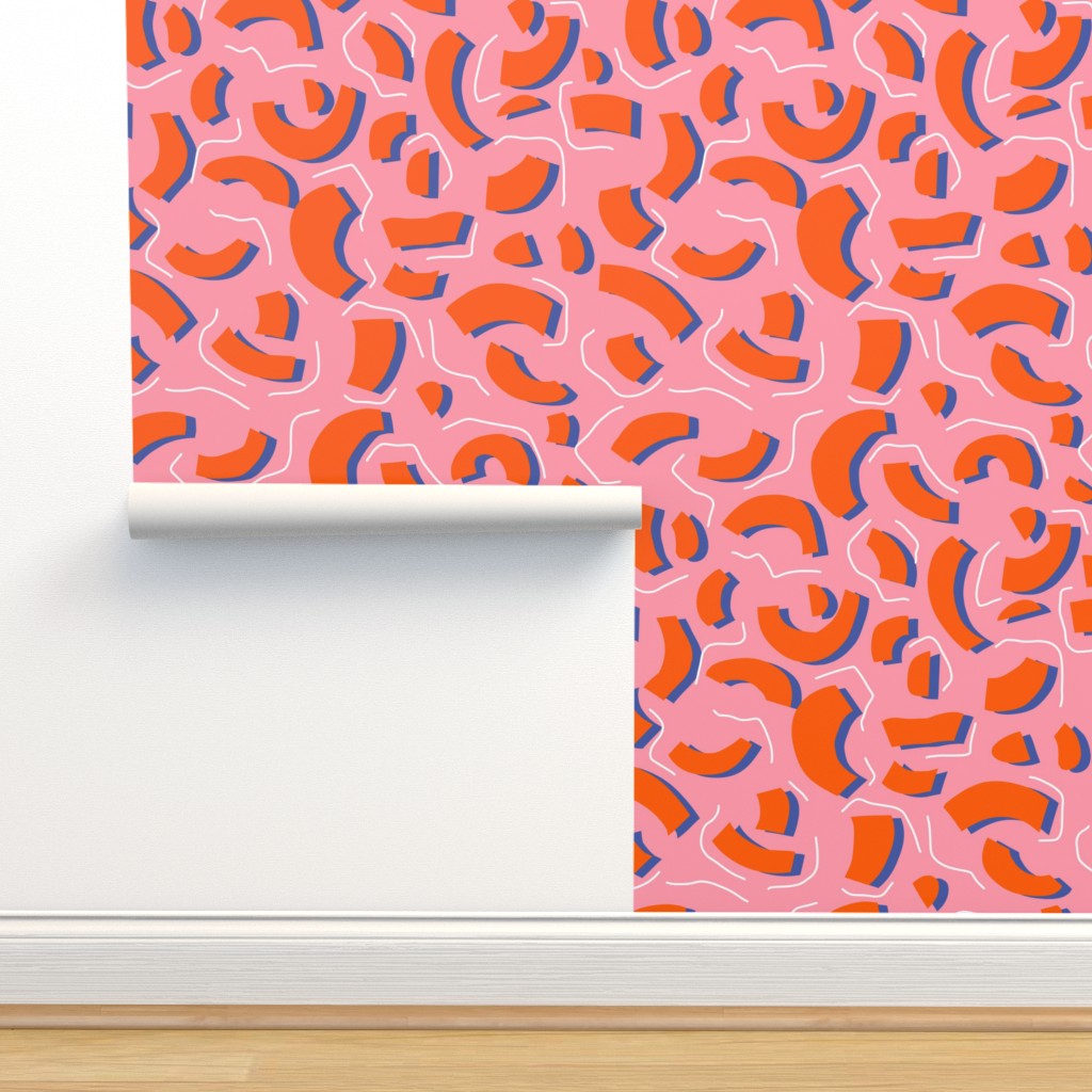 Funky pattern in pink Wallpaper | Spoonflower