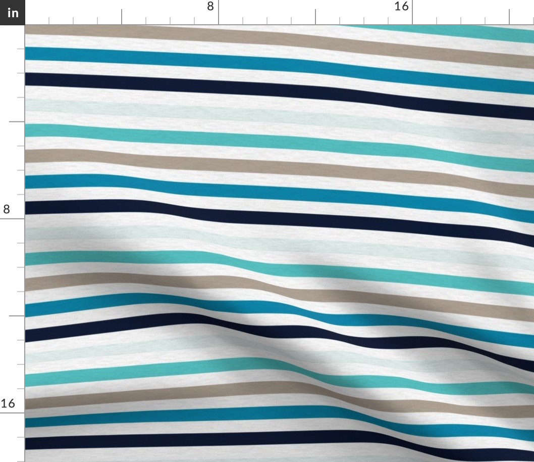 Sea Blues Vintage Stripe (A)- 1/2"