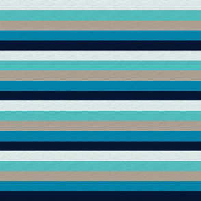Sea Blues Vintage Stripe (C) - 1"