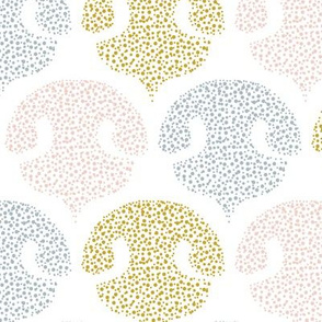 spotty dog nose damask  - large