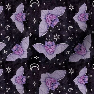 Purple Bats at Night