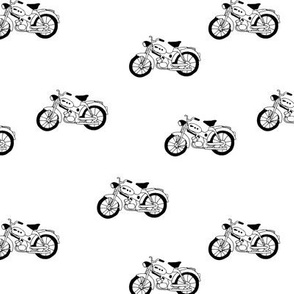 Minimal monochrome moterbike  design cool boys nursery black and white
