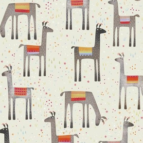 Llamas in a Meadow