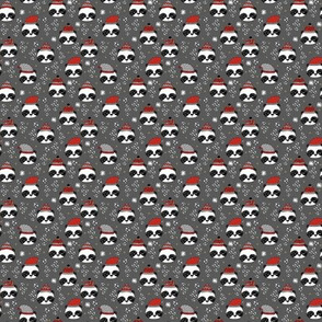TINY -- winter panda fabric  // winter holiday christmas design by andrea lauren cute panda fabric - charcoal