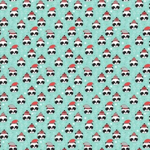 TINY - winter panda fabric  // winter holiday christmas design by andrea lauren cute panda fabric - lite blue