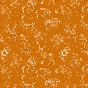 SMALL constellations // geometric animal nursery baby design cute constellations fabric - rust 