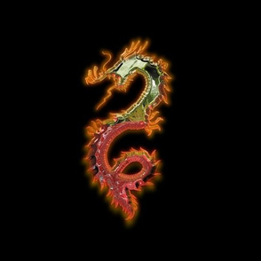 Fiery Gold Red Dragon, L