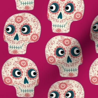 Day of the Dead Sugar Skull Mexican Pink Small Scale