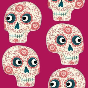 Day of the Dead Sugar Skull Mexican Pink Small Scale