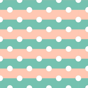 Pale Summer Stripes with Dots - Large