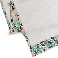 bronze  rose  spearmint forest floral mess on white