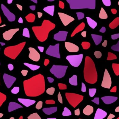 Terrazzo 2 in Pink Red and Purple on Black