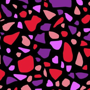 Terrazzo 2 in Pink Red and Purple on Black