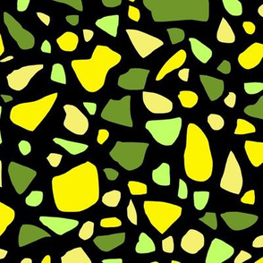 Terrazzo 2 Yellow and Green on Black