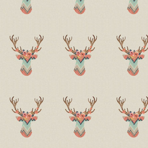 ikat chevron deer